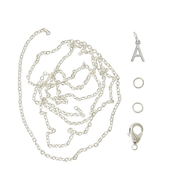 me&amp;my BOX - Vedh&#230;ng DYI s&#230;t - Bogstav - A - S&#248;lvbelagt 925