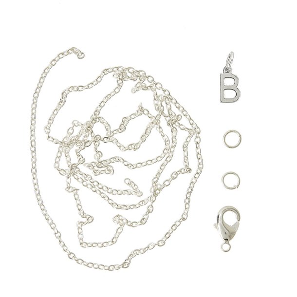 me&amp;my BOX - Vedh&#230;ng DYI s&#230;t - Bogstav - B - S&#248;lvbelagt 925