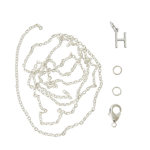 me&amp;my BOX - Vedh&#230;ng DYI s&#230;t - Bogstav - H - S&#248;lvbelagt 925