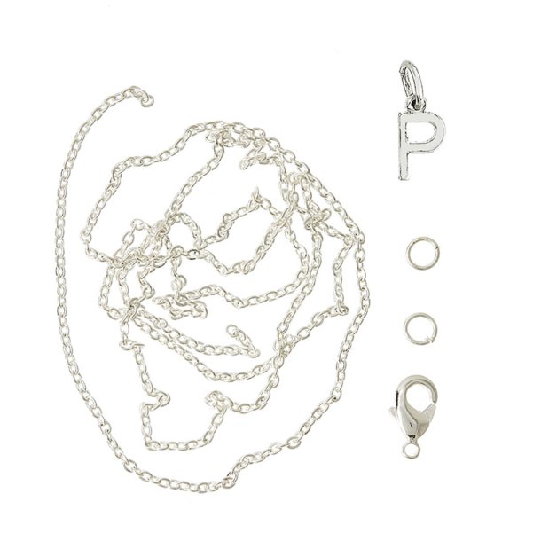 me&amp;my BOX - Vedh&#230;ng DYI s&#230;t - Bogstav - P - S&#248;lvbelagt 925