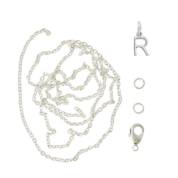 me&amp;my BOX - Vedh&#230;ng DYI s&#230;t - Bogstav - R - S&#248;lvbelagt 925