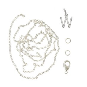 me&my BOX - Vedhæng DYI sæt - Bogstav - W - Sølvbelagt 925