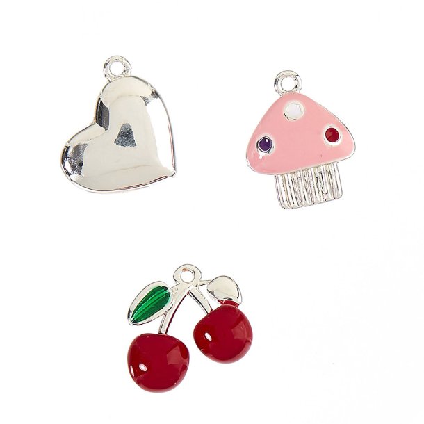 me&amp;my BOX - Vedh&#230;ng - Hjerte Cupcake Kirseb&#230;r - S&#248;lvbelagt 925