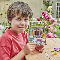 eeBoo - 8 Dobbelte farveblyanter - Dinosaurer og tegneplakat