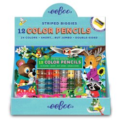 eeBoo - 12 Dobbelte farveblyanter - Skovens venner