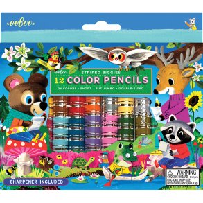 eeBoo - 12 Dobbelte farveblyanter - Skovens venner