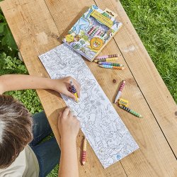 eeBoo - 8 dobbelte farveblyanter - Vilde dyr og tegneplakat