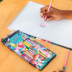 eeBoo - 12 dobbelte farveblyanter - Neon Metallic - Magiske skabninger