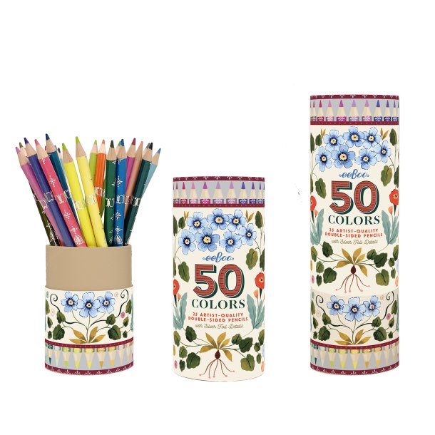 eeBoo - 25 dobbelte farveblyanter - Flora