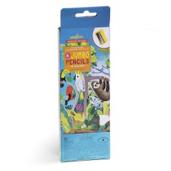 eeBoo - 6 jumbo farveblyanter - Rainforest - Neon/metallic