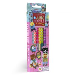 eeBoo - 6 dobbelte farveblyanter jumbo - Sweet Celebration