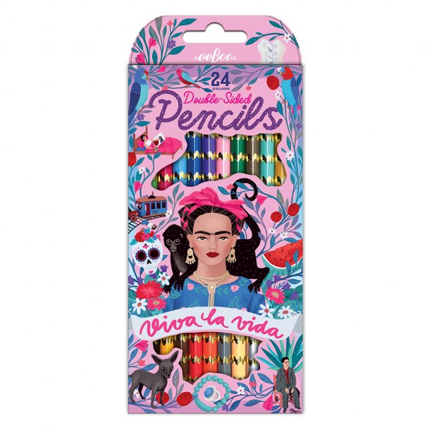 eeBoo - 12 dobbelte farveblyanter - Viva la Vida