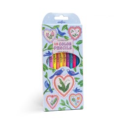 eeBoo - 12 farveblyanter - Hearts &amp; Birds - Neon
