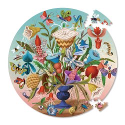 eeBoo - Rundt puslespil 1000 brk -  Blomsterbuket