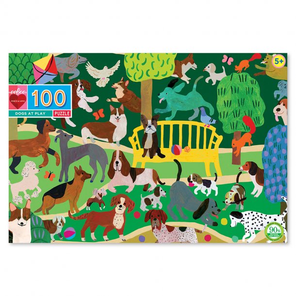 eeBoo - Puslespil 100 brk - Hunde i leg