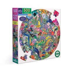 eeBoo - Rundt puslespil 500 brk - Paradise Garden
