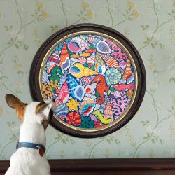 eeBoo - Rundt puslespil 500 brk - Seahorses Shells &amp; Coral