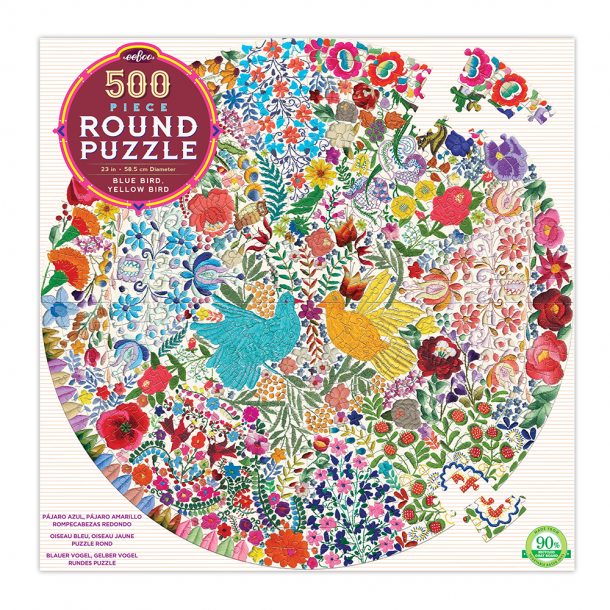 eeBoo - Rundt puslespil 500 brk - Fugle