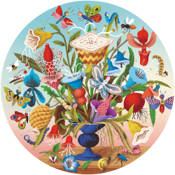 eeBoo - Rundt puslespil  500 brk - Vild buket