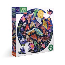 eeBoo - Rundt puslespil 500 brk - Moths