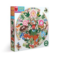 eeBoo - Rundt puslespil 500 brk - Woodland Creatures