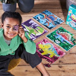 eeBoo - 4 Puslespil 36 brk - Dinosaurer - Lyser i m&#248;rke