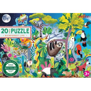 eeBoo - Puslespil 20 brk - Livet i regnskoven