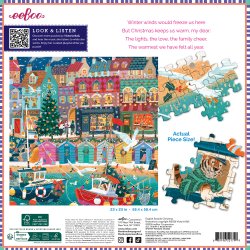 eeBoo - Puslespil 1000 brk - English Seaside Christmas
