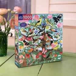 eeBoo - Puslespil 1000 brk - French Medieval Songbirds