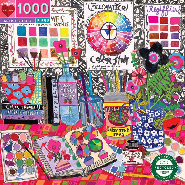 eeBoo - Puslespil 1000 brk - Artist Studio