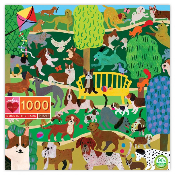 eeBoo - Puslespil 1000 brk - Hunde i parken