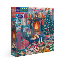 eeBoo - Puslespil 1000 brk - English Cottage Christmas