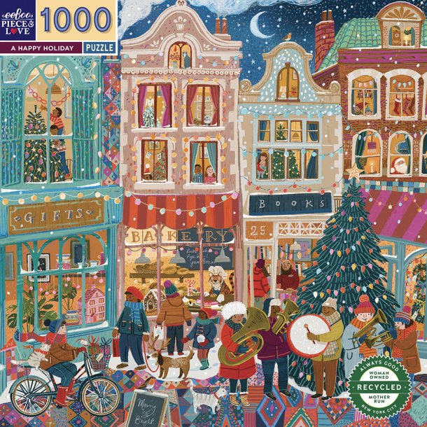 eeBoo - Puslespil 1000 brk - A Happy Holiday