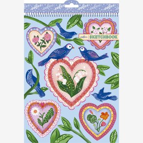 eeBoo - Skitseblok - Hearts & Birds