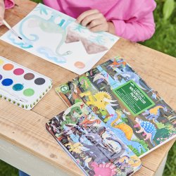 eeBoo - Akvarelpapir - Dinosaur