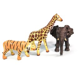 Green Rubber Toys - Jungledyr - s&#230;t med 3