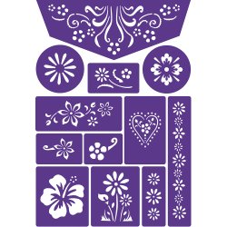 Grim&#39;tout - Stencil til teatersminke - Blomster