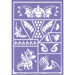 Grim'tout - Stencil til teatersminke - Drage