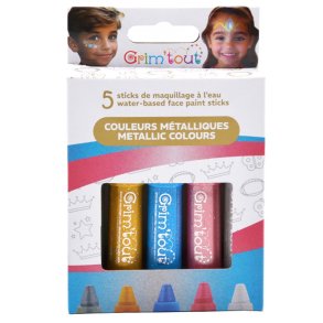 Grim'tout - Teatersminke - 5 farvestifter - Metallic