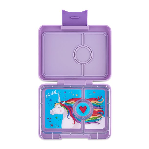 Yumbox - Snack Madkasse m. 3 rum - Lavande Purple/Unicorn