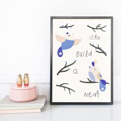 Michelle Carlslund - Plakat - 30 x 40 cm - Lad os bygge en rede