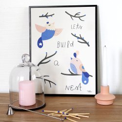 Michelle Carlslund - Plakat - 30 x 40 cm - Lad os bygge en rede