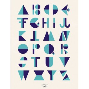 Michelle Carlslund - Plakat - 50 x 70 cm - Alfabetet Blå