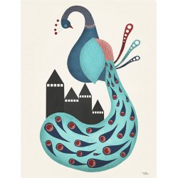 Michelle Carlslund - Plakat - 30 x 40 cm - P&#229;fugl