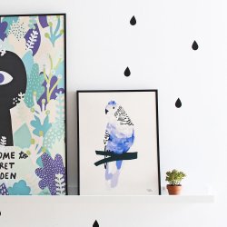 Michelle Carlslund - Plakat - 30 x 40 cm - Bl&#229; undulat