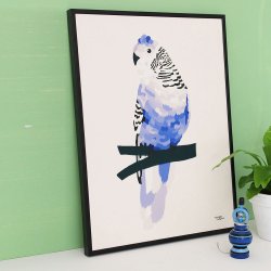 Michelle Carlslund - Plakat - 30 x 40 cm - Bl&#229; undulat