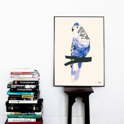 Michelle Carlslund - Plakat - 50 x 70 cm - Bl&#229; Undulat