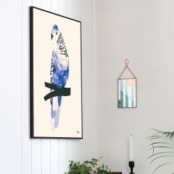 Michelle Carlslund - Plakat - 50 x 70 cm - Bl&#229; Undulat