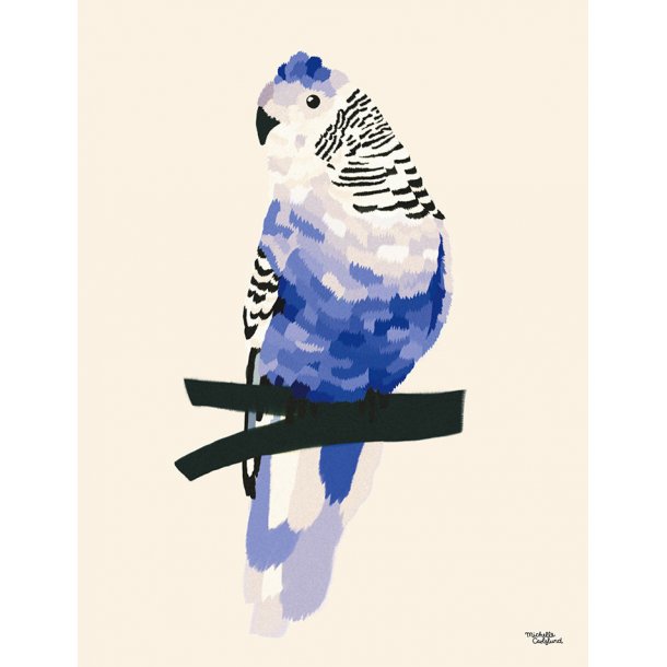 Michelle Carlslund - Plakat - 50 x 70 cm - Bl&#229; Undulat