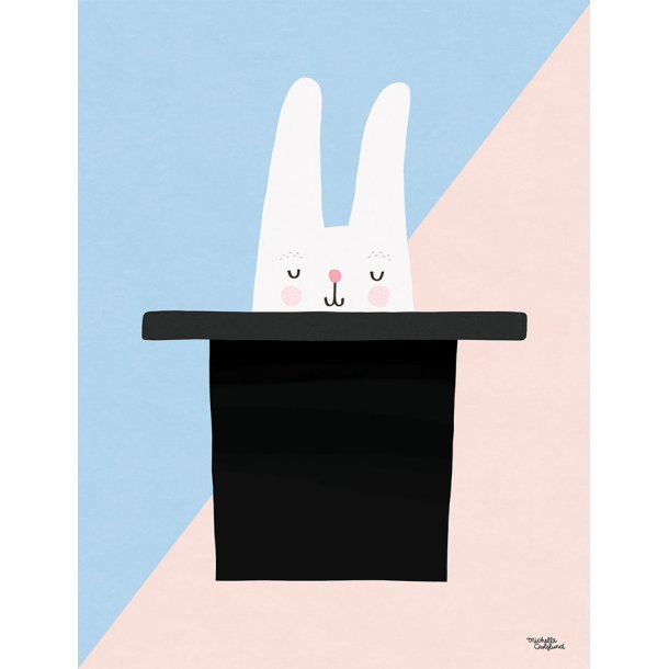 Michelle Carlslund - Plakat - 50 x 70 cm - Kaninen i hatten